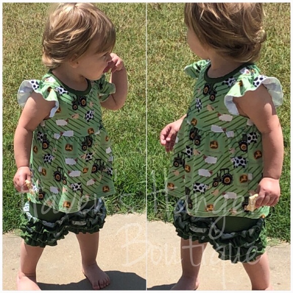 Other - 2pc. Baby Girl John Deere Shorts Set